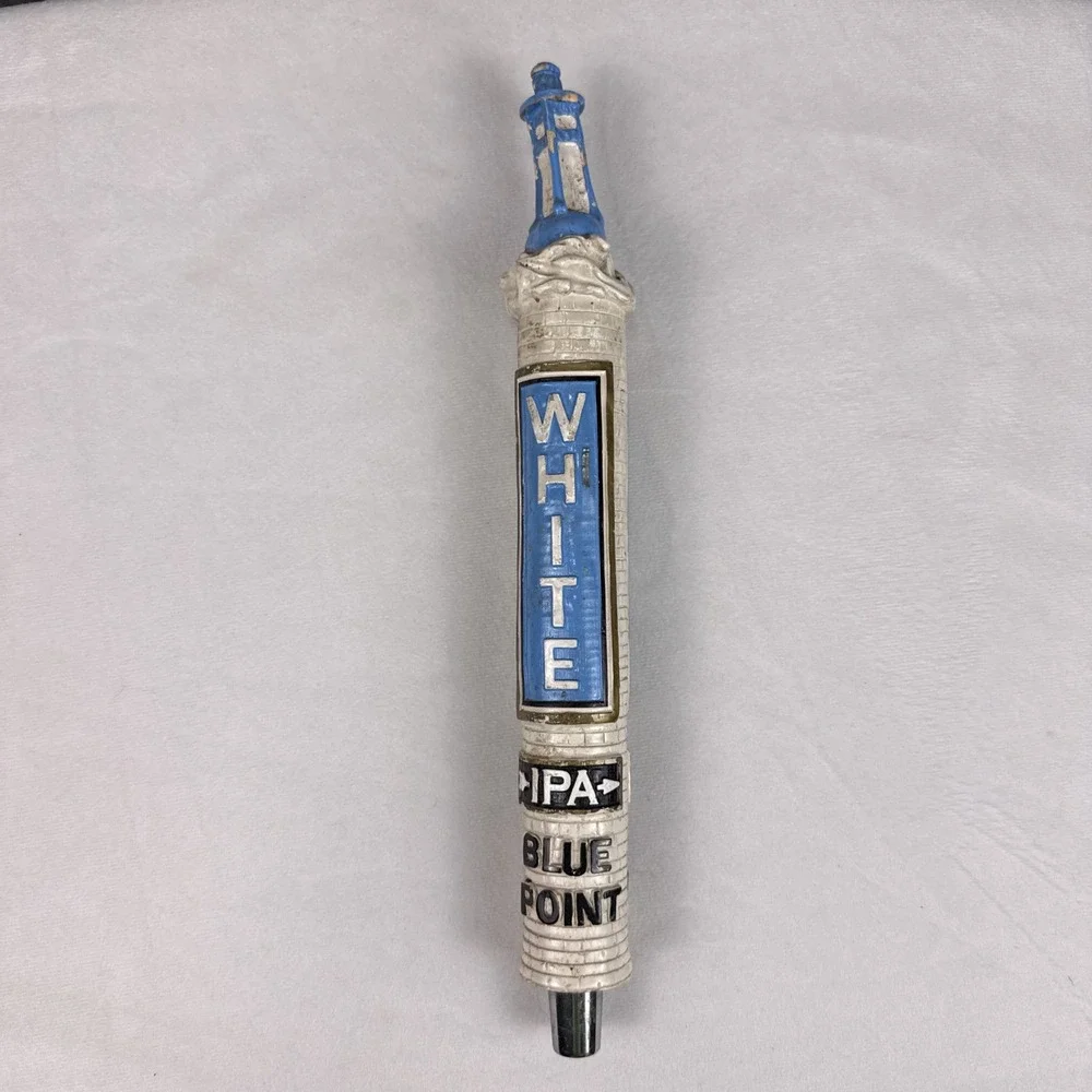 Blue Point Brewing White IPA Beer Tap Handle Lighthouse White Brick 12.5 Inch